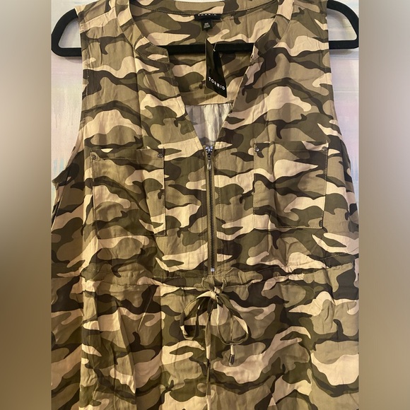 NWT Torrid Mini Challis Camoflauge Sleeveless Shirt Dress w/ Pockets Size 00 M/L - Picture 6 of 11